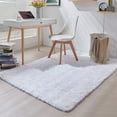 thumbnail image 3 of Softlife Stylish Soft Shaggy Velvet Carpet for Living Room/Bedroom, Fluffy Area Rugs, 4' x 5.9' , White, 3 of 6