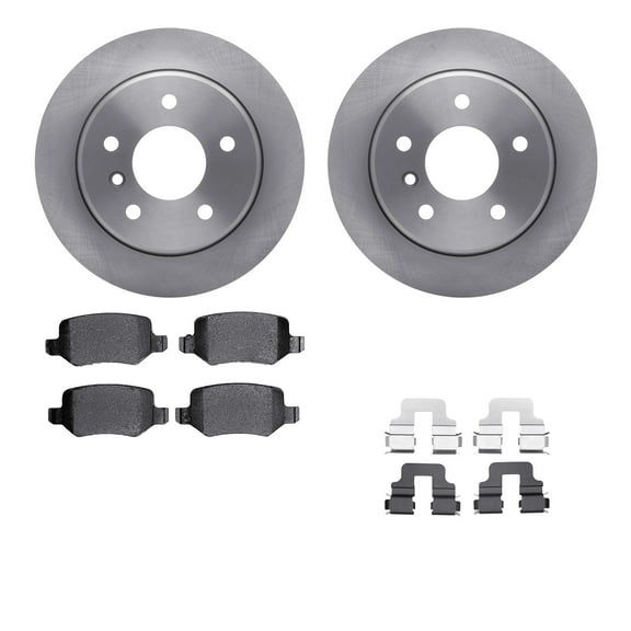 Dynamic Friction Company Rear Brake Rotors with 5000 Advanced Brake Pads includes Hardware 6512-92007