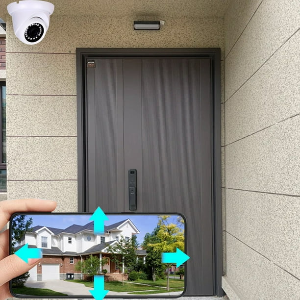 Electrónica, Hogar inteligente, Cámara, Cámara de vigilancia inalámbrica para interiores de alta definición con seguimiento de bola integrado para monitoreo remoto a través de teléfono móvil.