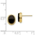 thumbnail image 5 of 14K Yellow Gold Madi K Bezel Onyx Earrings (10 X 7) Made In United States se820, 5 of 6