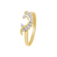 thumbnail image 2 of Round Shape White Cubic Zirconia One Side Enhancer Guard Ring 10k Yellow Gold Ring Size - 7, 2 of 3