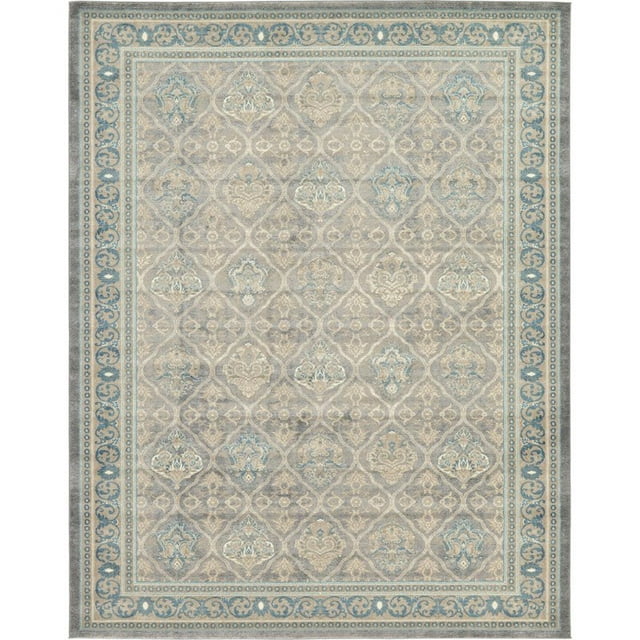 Unique Loom Salzburg Medallion Intricate Rug 10'x13' Rectangle Gray/Light Brown