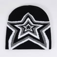thumbnail image 2 of Womens Hats Star Print Lightweight Warm Pullover Cap Stretchy Casual Soft Comfortable Trendy Beanie Hat, 2 of 3