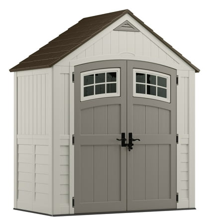 Suncast Cascade® Storage Shed for Backyard, Vanilla, 7'x 4', 171 cu. ft.
