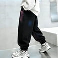 thumbnail image 4 of Bixock Kids Boys Sweatpants High Waist Joggers with Pockets Kids Solid Color Loose Casual Trousers Comfortable Sport Activewear Boys Clothings Size 7-8Years, 4 of 6