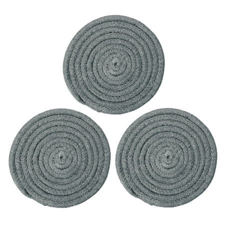 - 3pcs Coaster Cup Mats Holder Place Mat/Coasters, 7 Inch Diameter Non-slip Table Protector Dark Gray