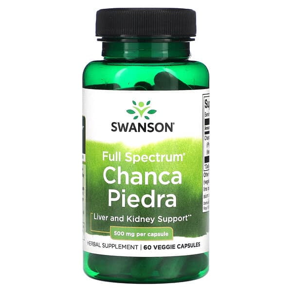 Swanson | Chanca Piedra 500 mg, 60 cápsulas suplemento para soporte para el hígado y los riñones