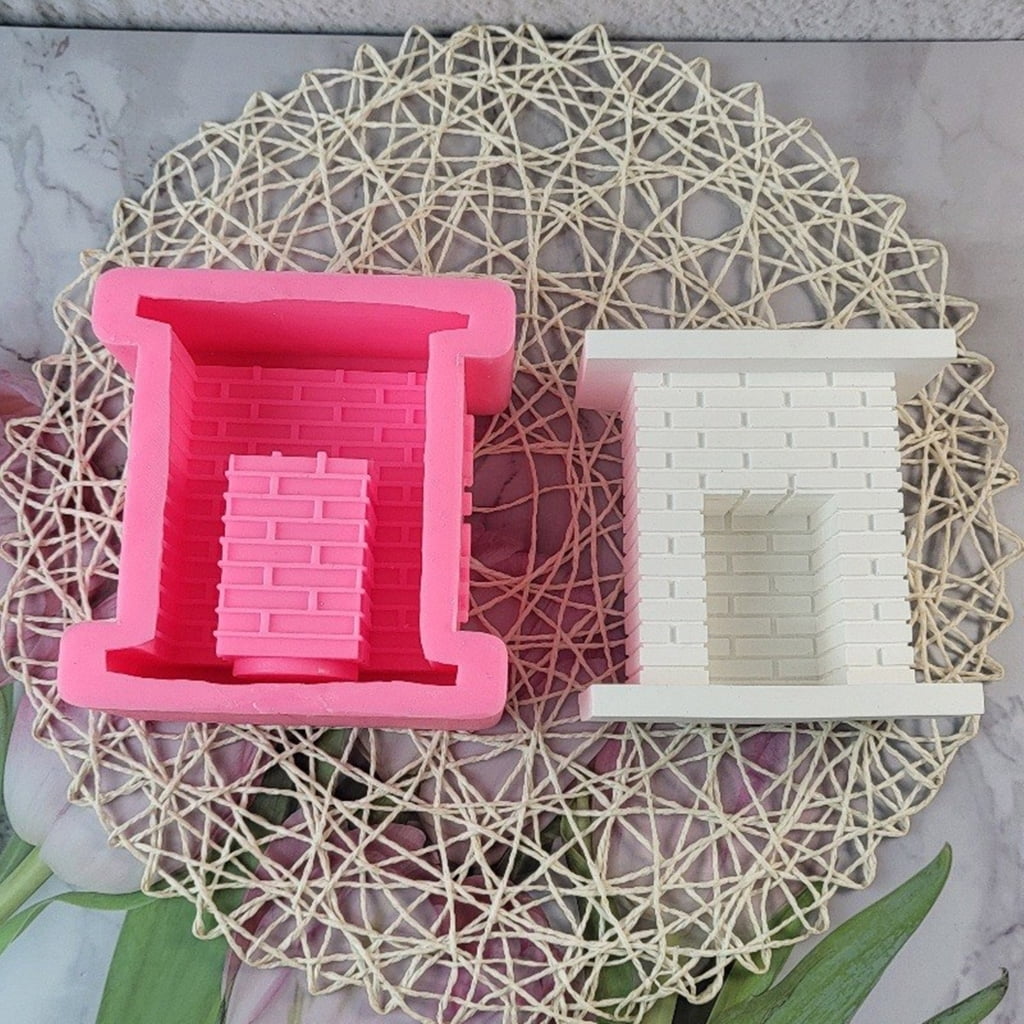 lanema European Fireplaces Tealight Candle Holder Resin Mold 3D Candlestick Epoxy Molds