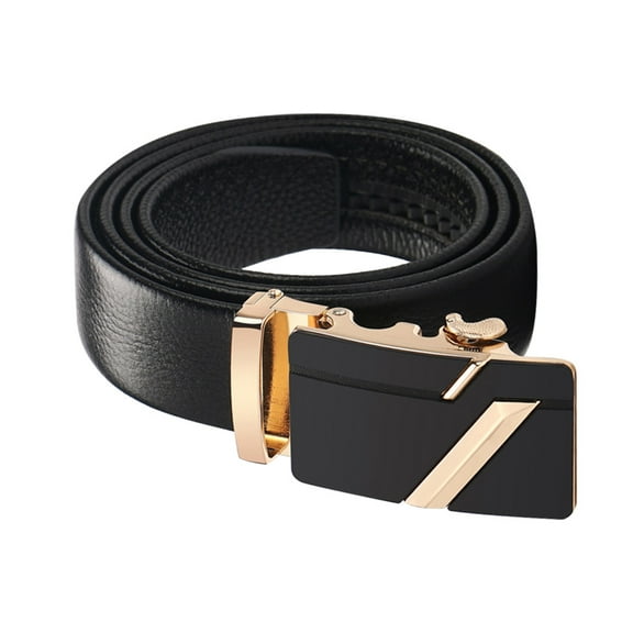 LEORX 1Pcs Black Mens Belt Automatic Buckle Sturdy For Casual Wear Durable
