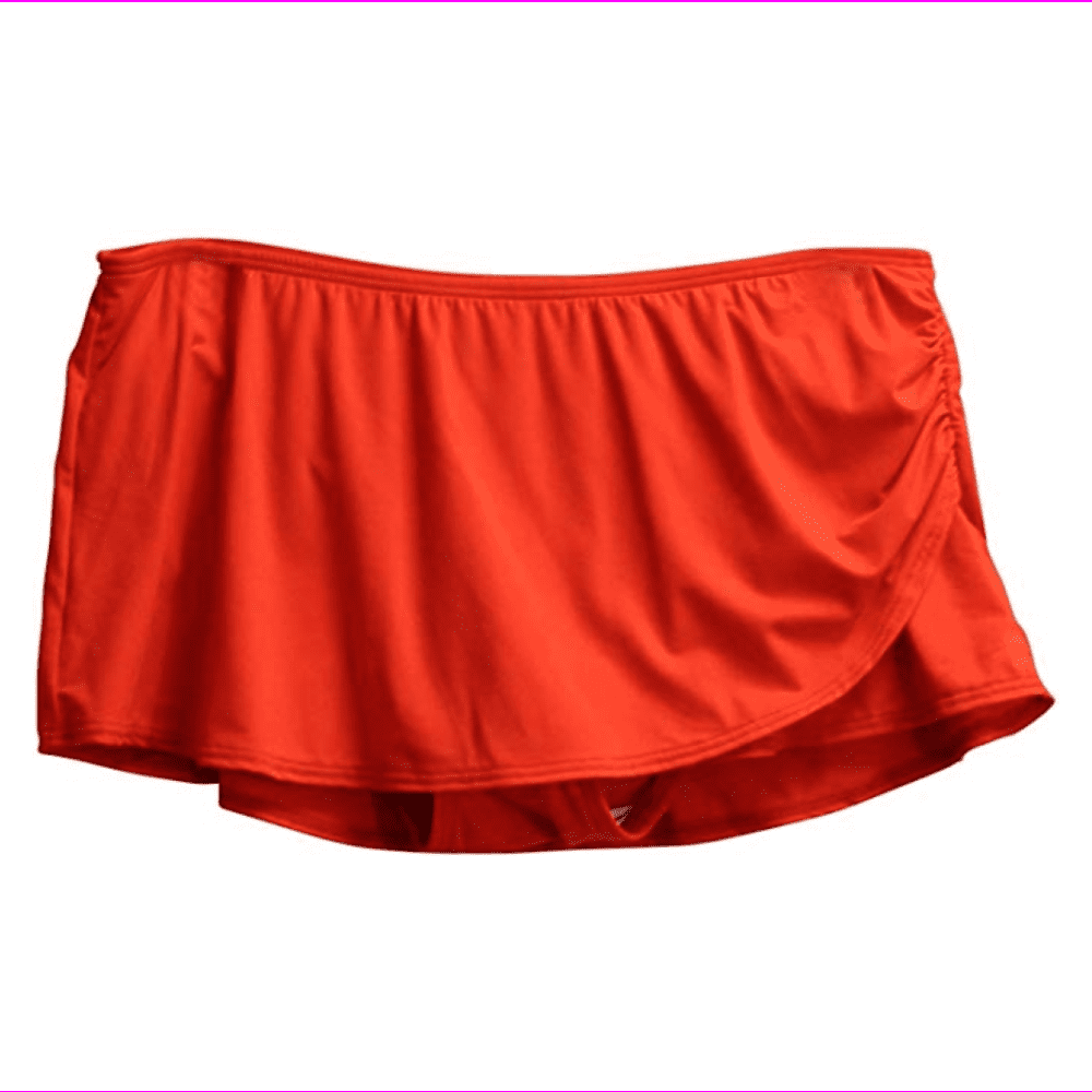 womens red swim skirt