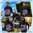 thumbnail image 5 of SEANATIVE Long Sleeve Sun Protection Fishing Hoodie for Men, Fishing Hiking Running Shirts Athletic Outfits Lightweight Breathable Rash Guard, M, Dinosaur Lightning Print Violet Black, 5 of 7