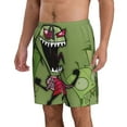 thumbnail image 2 of Invader Zim Comedy Show Men's Beach Shorts Swim Trunks Casual Quick Dry Board Shorts Swimwear with Mesh Lined and Pockets, 2 of 8