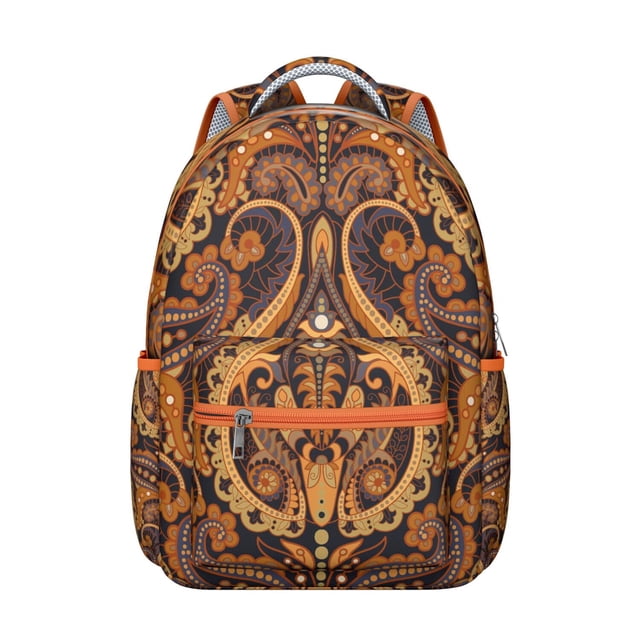 Abstract Paisley Students Backpack Colorful Bohemian Vintage Floral School Bag with Elegant Ethnic Pattern, Lightweight and Wear-Resistant for Students