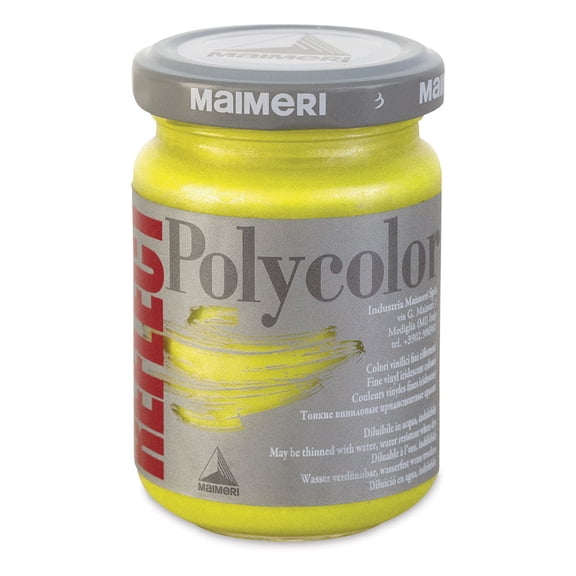 Maimeri Polycolor Vinyl Paints - Reflect Yellow, 140 ml, Jar