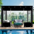 thumbnail image 3 of TOPCHANCES Clear Vinyl Curtains with Zipper Entry, Heavy Duty Waterproof PVC Clear Tarp with Grommets, Outdoor Clear Panel Curtain for Porch, Pergola, Gazebo, Patio, Enclosure (8'H x 10'W, Black), 3 of 16