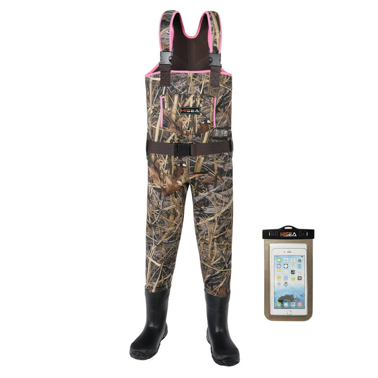 HISEA Kids Chest Waders Neoprene Fishing Waders for Toddler & Children  Youth Duck Hunting Waders for Kids Boy and Girl with Waterproof Insulated  Cleated Boots 