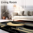 thumbnail image 2 of ODIKA 4'x6' Machine Washable Non-Slip Area Rug, Luxurious Geometric Onyx With Gilded Curved Lines Art High Traffic Rug, Black, 87326, 2 of 5
