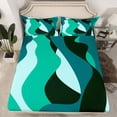 thumbnail image 2 of jejeloiu Abstract Geometric Line Twin Sheet Sets,Green Stripes Bedding For Men Women 3 Pieces, 2 of 7