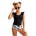 thumbnail image 6 of Mnyotv Girls Swimsuits Cut Out Bathing Suit Flutter Sleeve Tops and Floral Bikini Shorts Summer Beach Swimwears Size 15-16 Years, 6 of 8