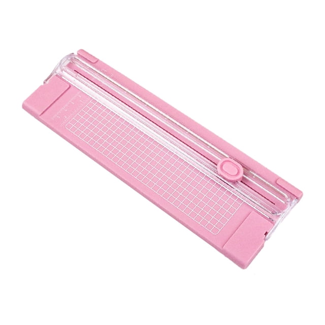 AMLESO A4 Paper Cutter Lightweight Crafts Portable Sturdy DIY Manual Tool Non Slip Mini Pink