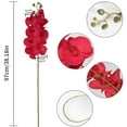 thumbnail image 3 of 38 Inch Artificial Phalaenopsis Flowers for Outdoors 5 Pcs Faux Orchid Flowers Stem Plants for Home Living Room Office Garden Decor (Red), 3 of 7