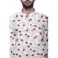 thumbnail image 3 of Atasi Button Placket Cotton Mens Kurta Shirt Printed Short Casual Kurta Shirt, 3 of 5