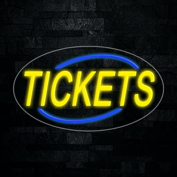 Tickets LED Neon Sign 28"L x 16"H #34308