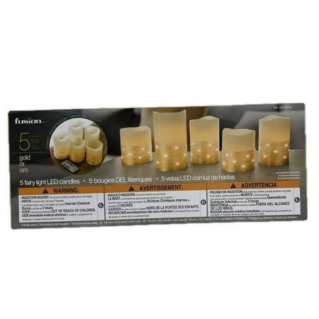 Fusion Fairy Light Multifunction Remote Control LED Candles  Gold (5 Count)