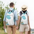 thumbnail image 4 of Disketp Three White Geese print Canvas Backpack Lightweight Travel Daypack Student Rucksack Laptop Backpack-Medium, 4 of 5