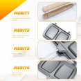 thumbnail image 3 of Sandwich Maker - Toaster - Double-Sided Frying Pan - Breakfast Maker - Grill - Sandwich Plate - Grey - With Wooden Handle - Aluminum Alloy - Non-stick Coating - Removable - 20*16.5 cm - For Breakfast, 3 of 4