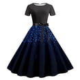 thumbnail image 1 of Jsaierl Robes de Noël Femmes Robe Décontractée Vintage Années 1950 Robe de Cocktail de Fête Manches Courtes Robe de Vacances, 1 of 3