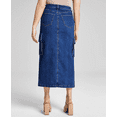 thumbnail image 3 of And Now This DARK BLUE WASH Women's Denim Cargo Maxi Skirt, US 6, 3 of 3