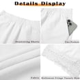 thumbnail image 5 of MOSHU High Waisted Shorts for Women Cotton Lounge Shorts Dressy Lace Trim Summer Beach Pants with Pockets, 5 of 8