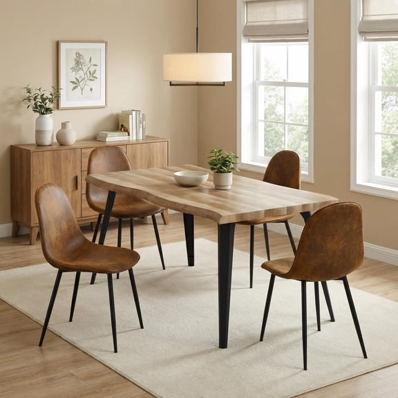 Homy Casa Set of 4 Modern Conference Chairs Upholstered Side Chairs with Ergonomic Curved Back and Durable Metal Legs for Business Meeting Room Office and Lounge