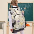 thumbnail image 7 of FORMRS Unisex School Backpack 17" Student Travel Bag with Laptop Compartment, Purple Floral Rabbit, 7 of 7