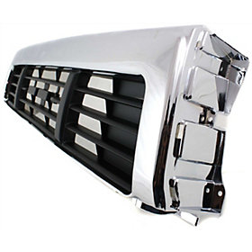 Grille Assembly Compatible With 1989-1991 Toyota Pickup Center Chrome Shell with Painted Black Insert