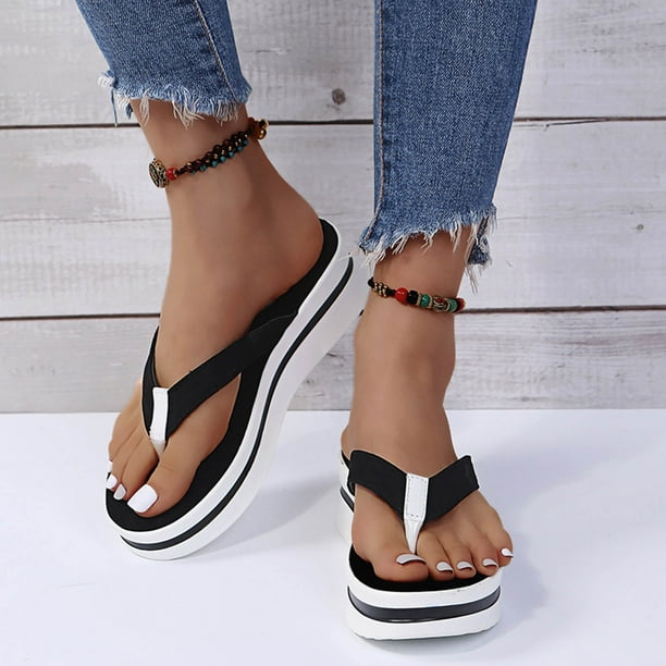 Sandalias de moda para mujer, zapatillas casuales de suela gruesa para personas de verano perezosas Wmkox8yii hj789