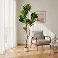 thumbnail image 3 of Ataujin Artificial Fiddle Leaf Fig Tree with Natural Trunk, Realistic Faux Indoor Plant, Lifelike Fake Plant Faux Indoor Plant with Leaves in Pot for Home and Office Decor, 3 of 6