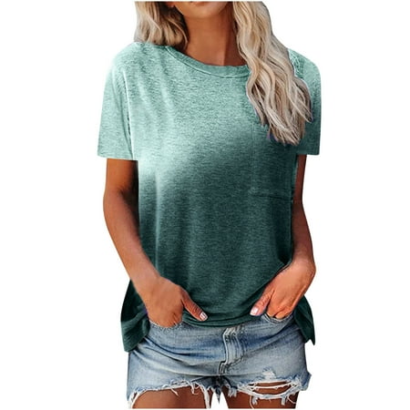 

Tank Top for Women Sexy Tops for Women Casual Printed Women s T-Shirt Round Neck Trendy Short Sleeve Tops Blouse Tshirts Shirts for Women Summer Savings Shirts for Women Green M