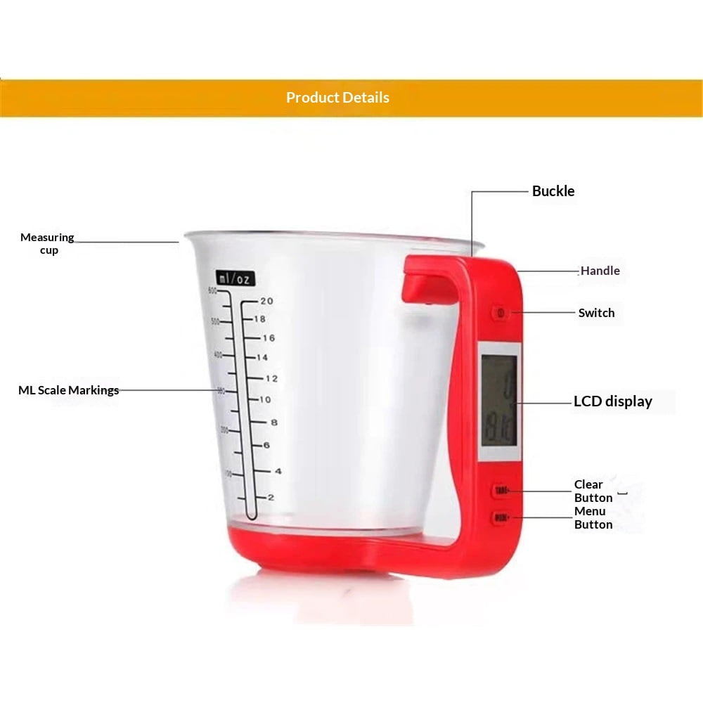 Digital Kitchen Scale and Measuring Cup Kitchen Measuring Cup Scale LCD Digital Display for Baking Tea Weighting Coffee