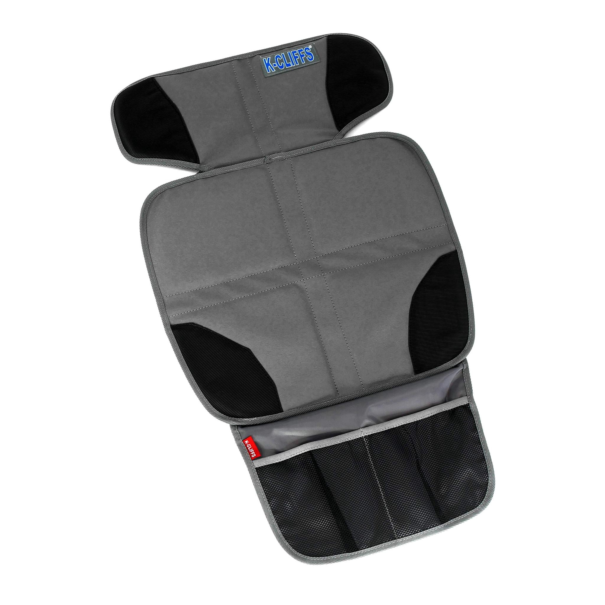K-Cliffs Car Seat Protector Waterproof Padded Booster Automobile Seat Cover Mat With Front Pockets Gray/Black