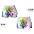 thumbnail image 6 of Athletic Shorts for Women, Colorful Glitter Dagon Fruit Seam Womens Shorts High Waisted Sport Running Workout Gym, 6 of 8