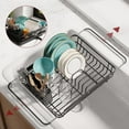 thumbnail image 3 of SUMMIT Dish Drying Rack - Stainless Steel Dish Rack with Drainboard for Kitchen Counter and Sink, 15.6" D x 12" W x 5" H, Grey, 3 of 7