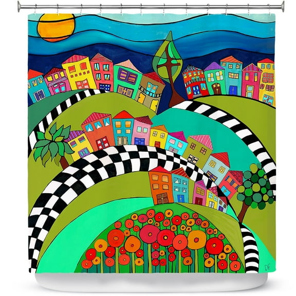 DiaNoche Designs Hilltop Shower Curtain by Dora Ficher, 70" x 73"