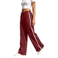 thumbnail image 4 of Nugftut Womens Wide Leg Pants Striped Elastic Waist Casual Sweatpants Lightweight Fall Pants, 4 of 6