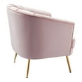 thumbnail image 2 of Furniture of America Elvie Velvet Upholstered Accent Chair in Soft Pink, 2 of 7