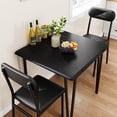 thumbnail image 3 of Dining Table Set for 2, 3Pcs Kitchen Dining Room Set Dining Room Table Set with 2 Upholstered Chairs for Small Space Kitchen Apartment (Black), 3 of 9