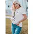 thumbnail image 3 of POGLIP Women's White Save Water Martini Glass Graphic Print Distressed Tee, 3 of 6