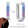 thumbnail image 1 of Diseño original 925 Sterling Silver Drop Hoop Aretes de mujer Cubo de circón Corazón pequeño en forma de U Feathe Pendientes de lujo para mujeres Regalos, 1 of 4