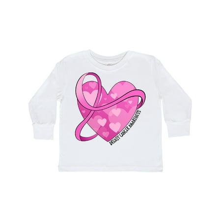 

Inktastic Breast Cancer Awareness- Pink Ribbon Around Heart Gift Toddler Boy or Toddler Girl Long Sleeve T-Shirt